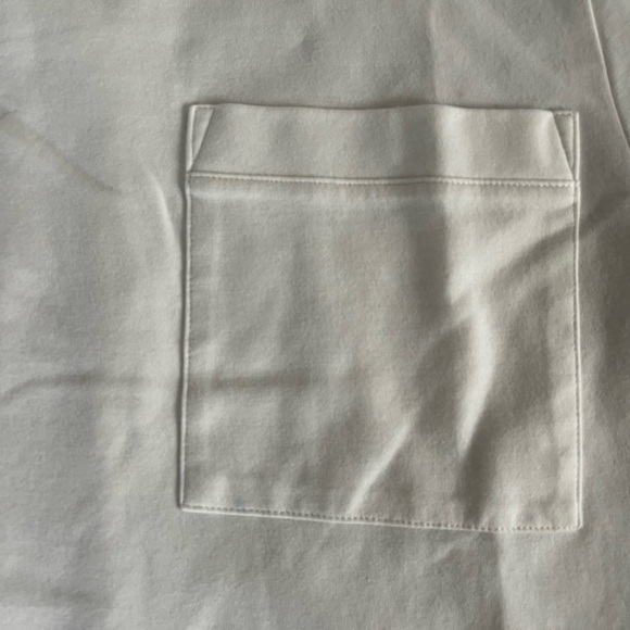 ATHLETA White Pocket Short Sleeve Oversized Shirt Pleat Athleisure Size LARGE T - Picture 7 of 10